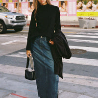 Orillia Denim Midi Skirt Dark Wash