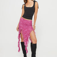 Unconditional Ruffle Midi Skirt Purple