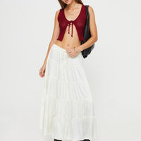 Keira Tiered Maxi Skirt Porcelain