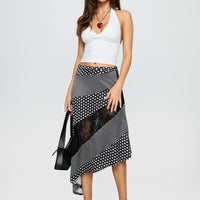 Midnight Memories Asymmetrical Midi Skirt Black Multi