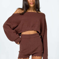 Hazel Knit Shorts Brown