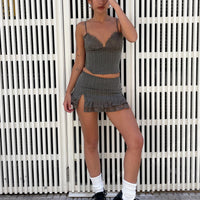 Ferran Mini Skirt Grey Pinstripe