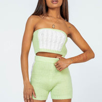 Cal Cable Knit Shorts Green
