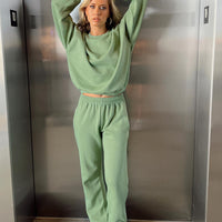 Arya Straight Leg Track Pants Green