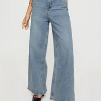 Jewelz High Rise Wide Leg Jeans Light Wash