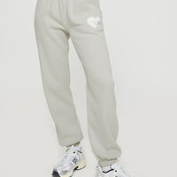 Princess Polly Track Pants Bubble Text Grey / Cloud White