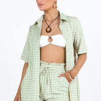 Gilda Shorts Green Gingham