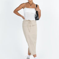 Tarrant Midi Skirt Beige