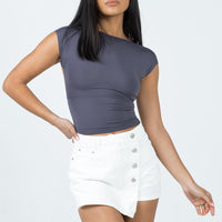 Thronton Denim Shorts White
