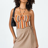 Anna Nell Mini Skirt Brown