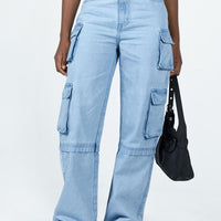 Darla Cargo Denim Jeans Light Wash Denim