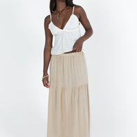 Hold Me Close Maxi Skirt Beige