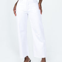 Cece Hammer Wide Leg Jeans White