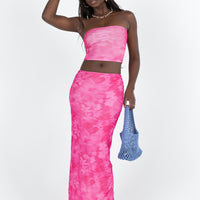 Dunston Mesh Maxi Skirt Pink