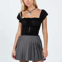 Kierce Pleated Mini Skirt Grey