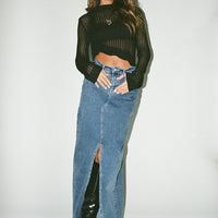 Batkins Maxi Skirt Dark Wash Denim