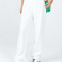 Titius Pants White Pinstripe