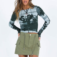 Torres Cargo Mini Skirt Khaki