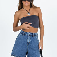 Lou Carpenter Denim Shorts Mid Wash Petite