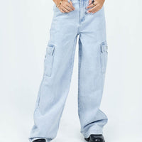 Marylou Cargo Jeans Light Wash Denim