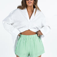 Beach House Shorts Green Stripe