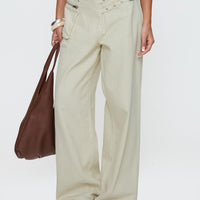 Paltrow Mid Rise Wide Leg Cargo Jeans Cream Petite