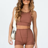 Kesor Knit Shorts Brown