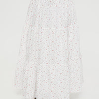 Cherry On Top Maxi Skirt White Floral