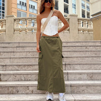 Ferguson Parachute Maxi Skirt Khaki