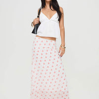 Dancing In A Field Maxi Skirt Pink Floral