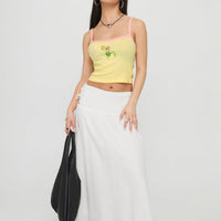 Vence Ruched Maxi Skirt White