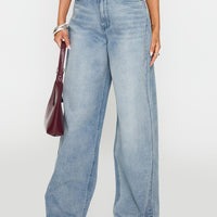 Bowe Low Rise Wide Leg Jeans Blue