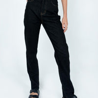 The Breanne 70s High Rise Jean Black