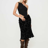 Devore Midi Skirt Black