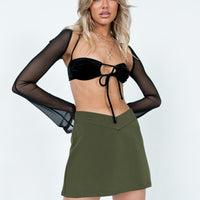 Easton V Front Mini Skirt Khaki