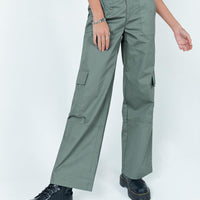 Luna Mid Rise Cargo Pants Grey