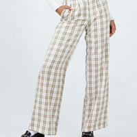 Archer Pants Beige Plaid