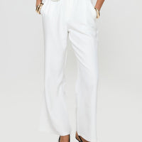 Jazzar Pocket Detail Pleated Pant White