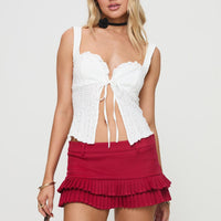 Deei Double Ruffle Mini Skort Poppy Red