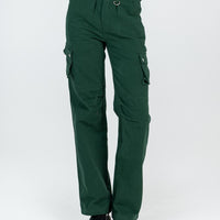 Paige Mid Rise Cargo Jean Denim Green Tall