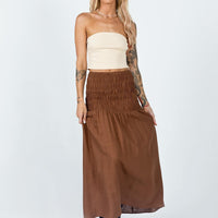 Porto Maxi Skirt Brown