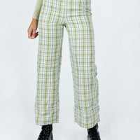 Euros Pants Light Green Check