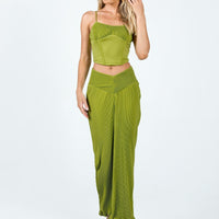 Topakas Plisse Maxi Skirt Green