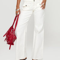 Benicale Low Rise Cargo Pants White