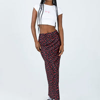 Jodie Maxi Skirt Black Floral
