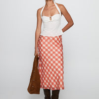 Living Color Maxi Skirt Orange Gingham