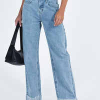 Ollie Mid Rise Straight Leg Jeans Mid Wash