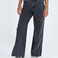 Riri Wide Leg Jeans Washed Black