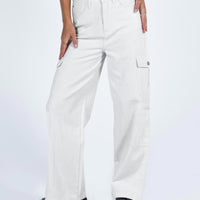 Barbara Cargo Jeans White Denim