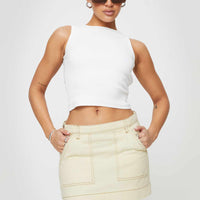 Hughes Mini Skirt Cream Denim